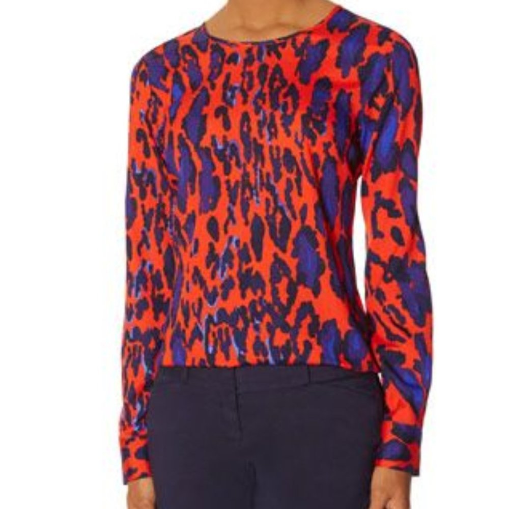 Tacky Orange Leopard Print Blouse